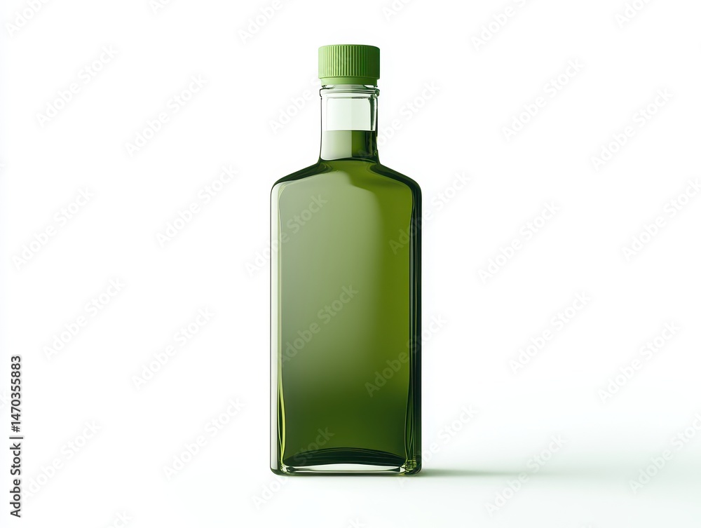 Green Glass Bottle of Liquid Green Glass Bottle of Liquid