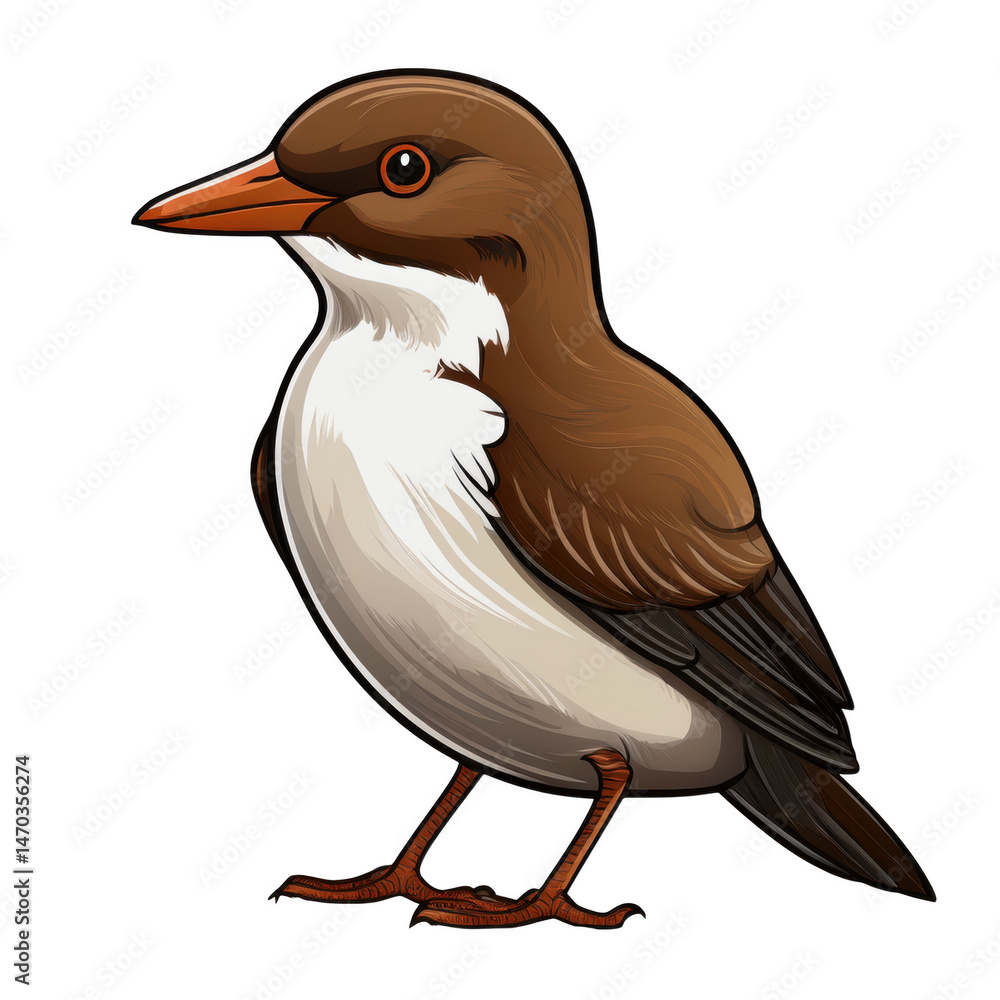 Obraz premium A Detailed Illustration of a Brown and White Bird a Stunning Avian Artwork Perfect for Nature Projects and Designs