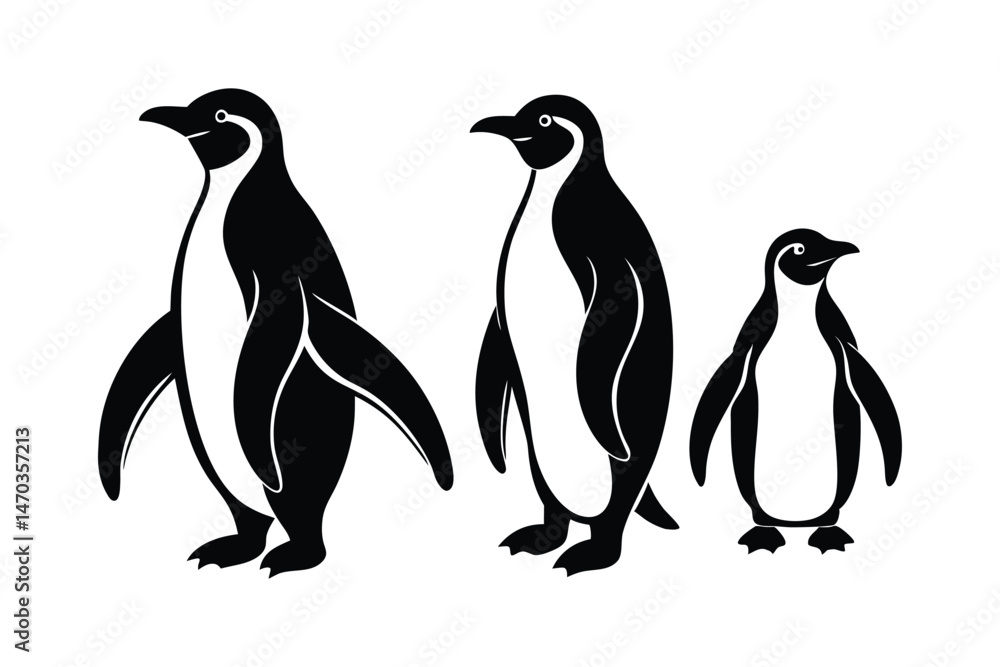 Obraz premium Penguin Silhouette Vector set Design9