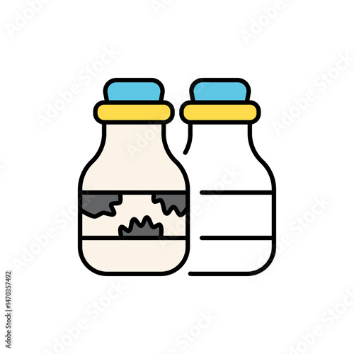 Milk Bottle Icon for Nostalgic Memories.