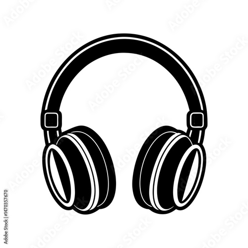 Wallpaper Mural headphones isolated vector art silhouette Torontodigital.ca