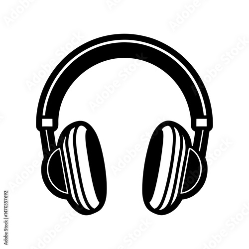 headphones isolated vector art silhouette