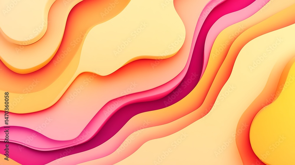 Fototapeta premium Abstract wavy layers with warm tones.