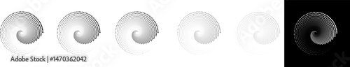 Circles spiraling towards the center from black to white.