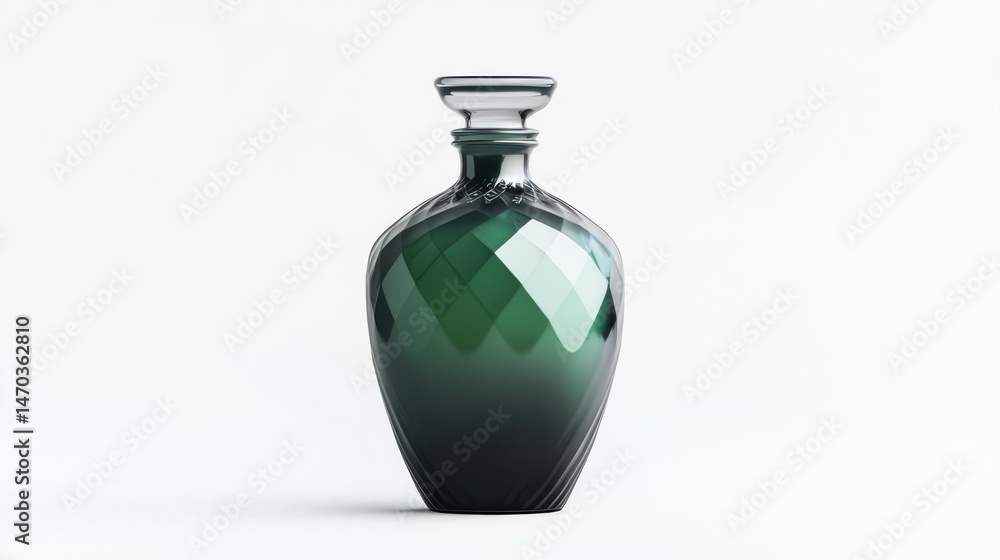 Obraz premium Elegant green glass vase showcasing a modern design, perfect for home decor and floral arrangements.