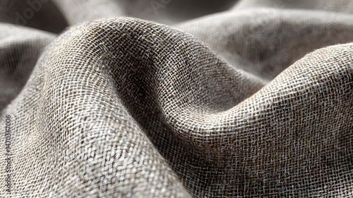 Close-up Texture of Natural Linen Fabric  A Detailed Look at the Drape and Weave