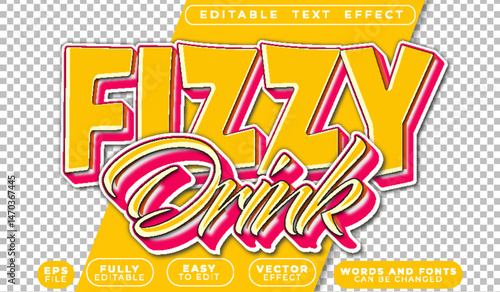  Fizzy Drink Soda Bubbles Refreshing Pink Fully Editable Vector Text File