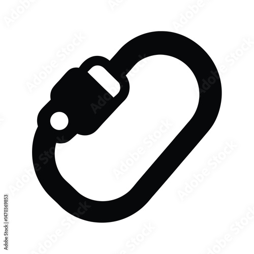 carabiner icon black silhouette