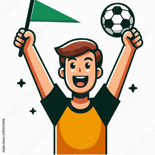 illustration of a person cheering on football