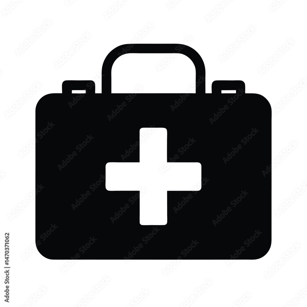 first aid kit black silhouette