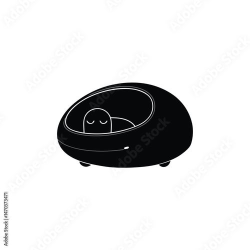 hyper sleep pod black silhouette