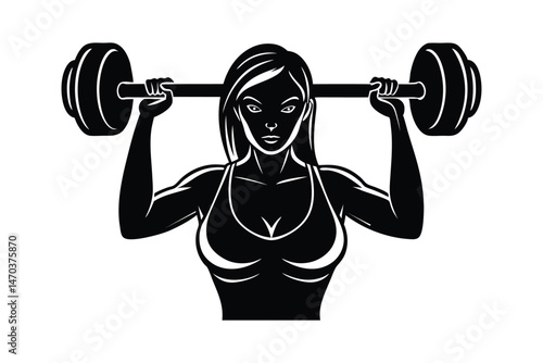 Women Lifting Weights Silhouette Vector Set Fitness Gym Workout Design