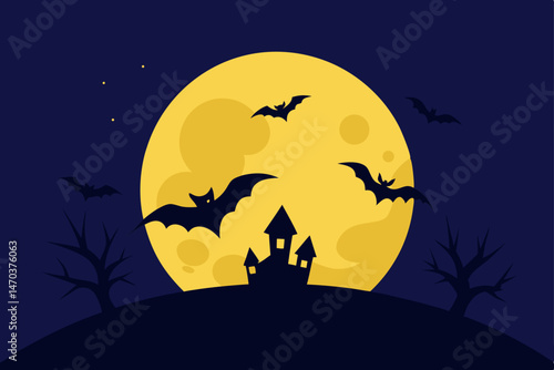 halloween night background with pumpkin