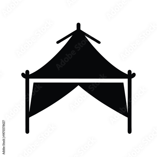 tarp shelter icon black silhouette