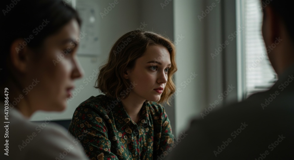 Obraz premium two businesswomen talking in office