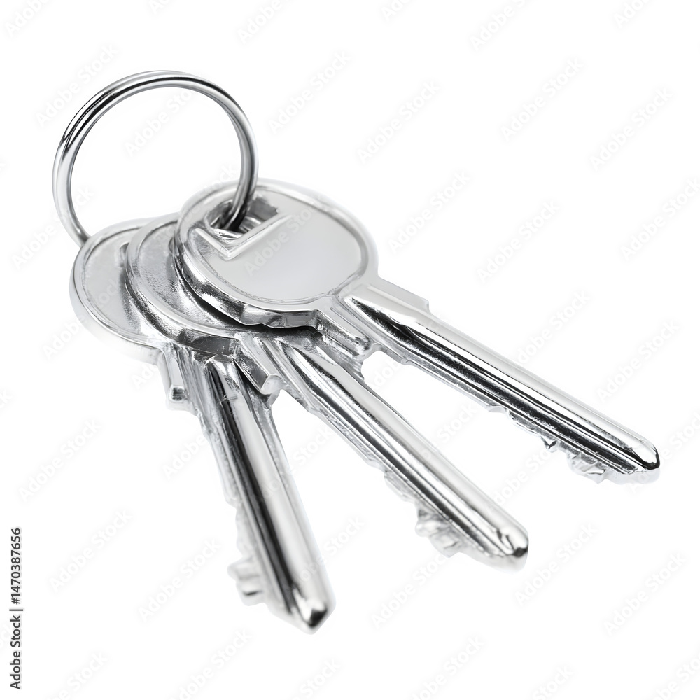 Closeup of Shiny Metal Keys on a Keyring Access Security House Home Real Estate Ownership Property New House Keys Closeup of Shiny Metal Keys on a Keyring Access Security House Home Real Estate Ownership Property New House Keys