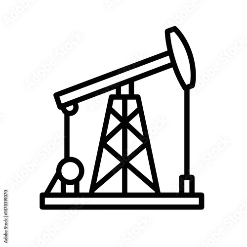 Oil Derrick in Minimalist Style Representing the Oil Industry  
