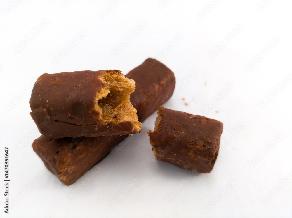 chocolate snack on white background chocolate snack on white background