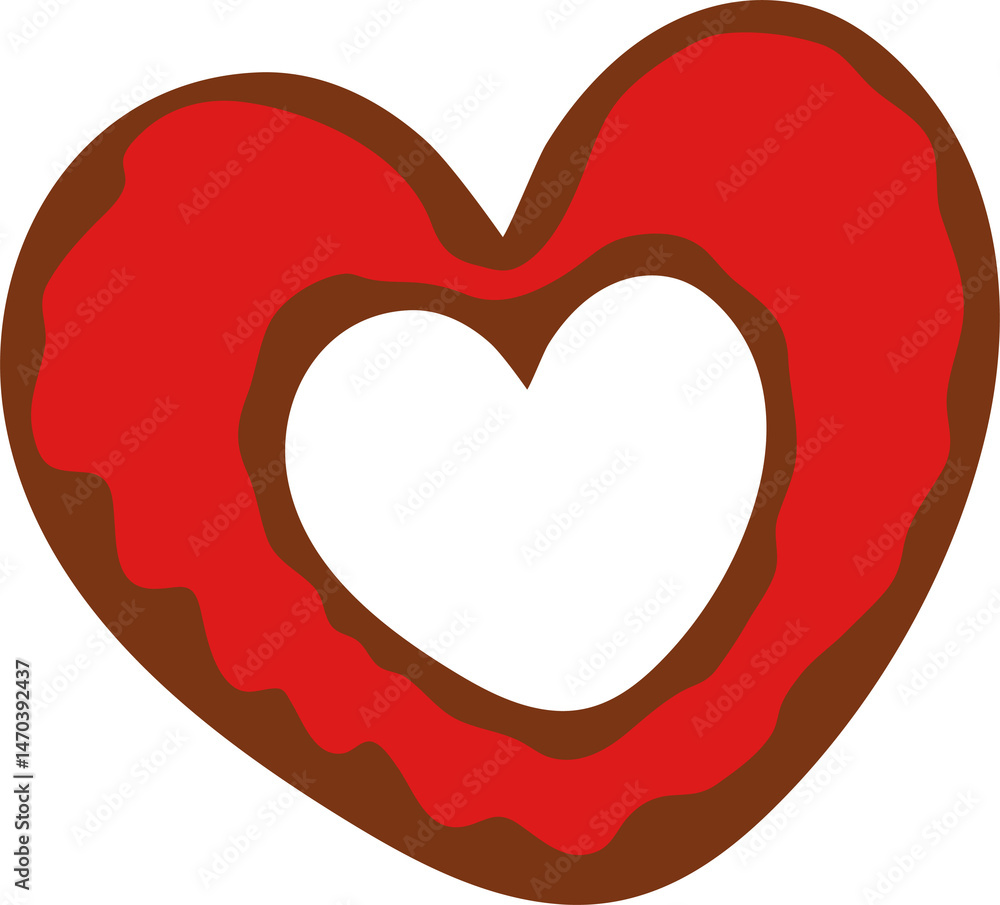 Red Chocolate Heart Donut Red Chocolate Heart Donut