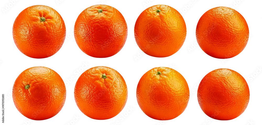 Fresh Oranges Arranged Neatly on a Bright Background, Isolated on Transparent, white background Fresh Oranges Arranged Neatly on a Bright Background, Isolated on Transparent, white background