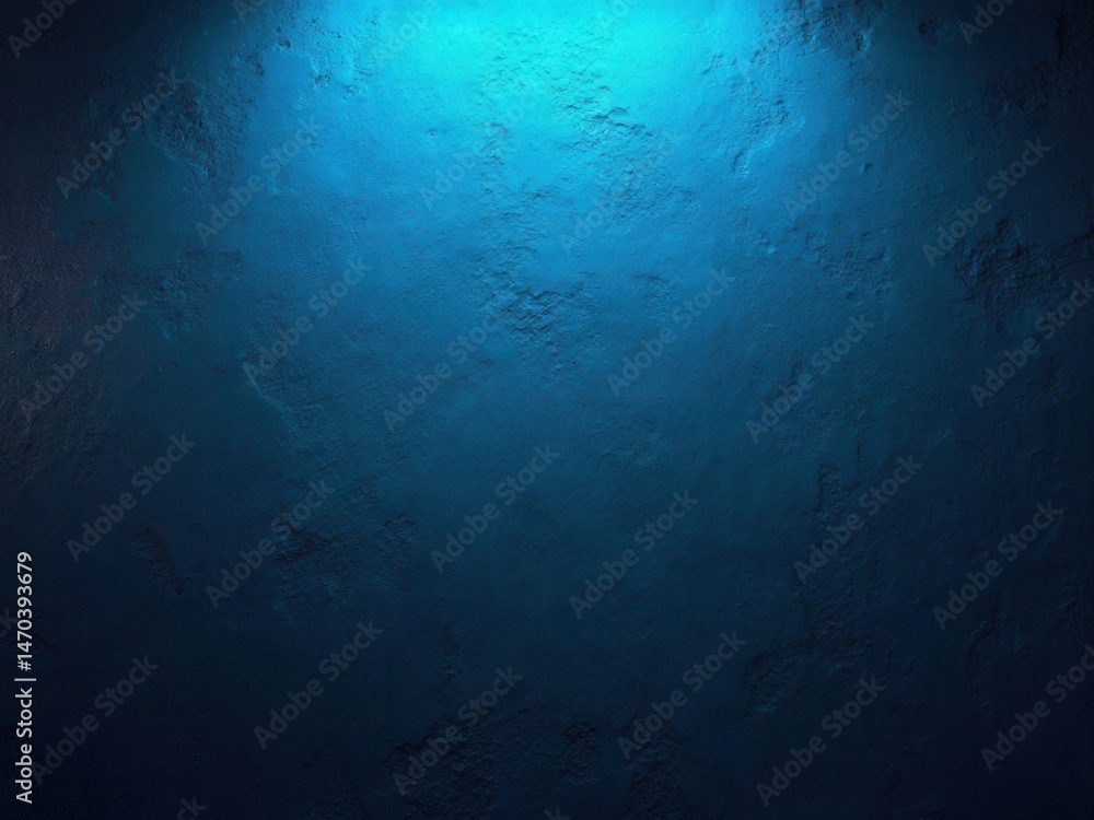 Wall texture rough background dark with blue neon light..