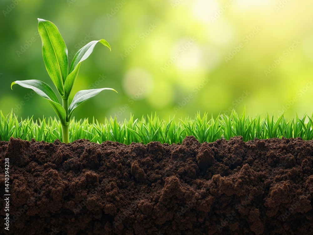 Role of nutrients mineral in Corn plant and soil life with digital mineral nutrients icon..