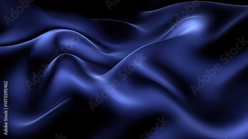 Wallpaper Mural Deep blue silk fabric with flowing drapes. Torontodigital.ca