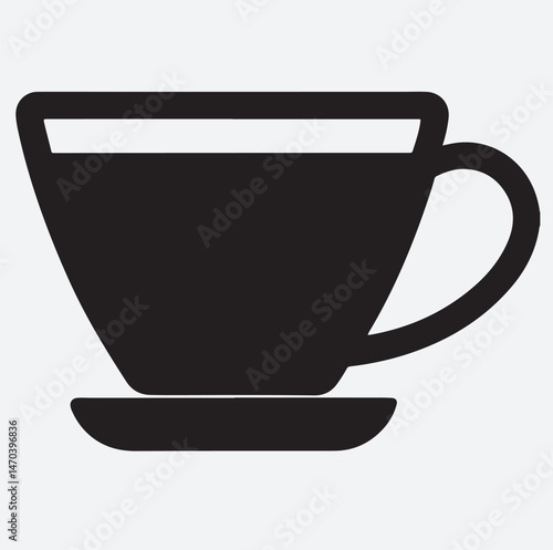 espresso cup icon silhouette vector art illustration, cup of tea