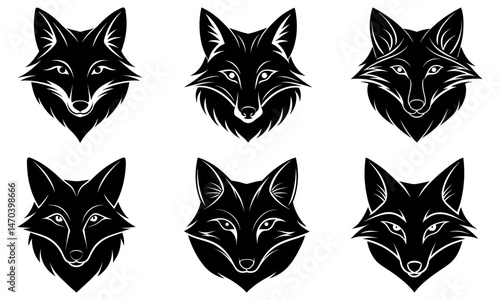 Fox Head Silhouette vector