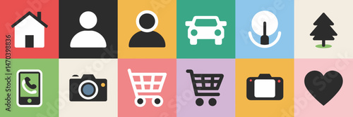 Colorful vector icons of everyday objects – Ideal for app design, social media assets, or educational content.