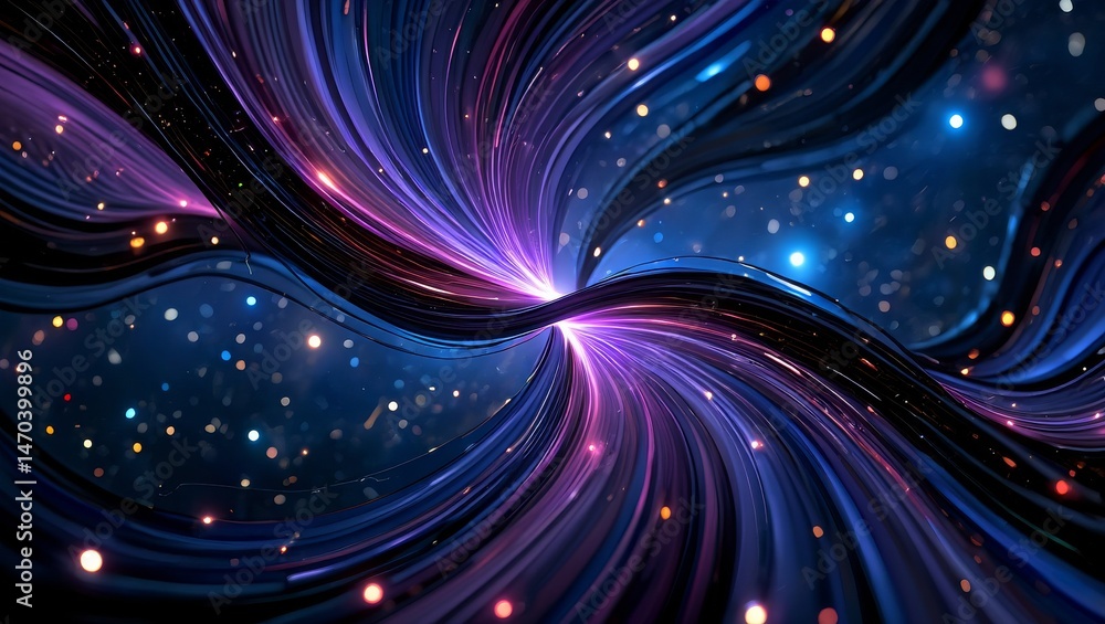 Fototapeta premium Abstract Artistic Visualization of Dark Matter and Cosmic Gravitational Energy