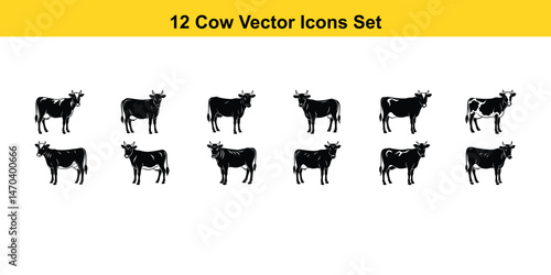 Canvas Print Wild animals vector art illustration features a cartoon horse and giraffe silhou