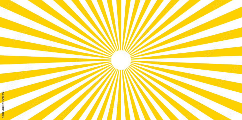 Fototapeta premium Radiating Stripes in Orange, and Magenta. Summer spiral seamless retro vintage burst sunrise vector wallpaper design. Party invitation, carnival circus ticket ray pattern, stripped vector background.