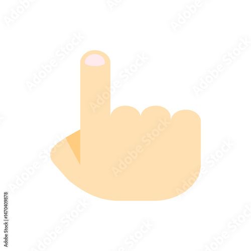 Illustration of a hand pointing upwards with the index finger extended on a white background image view