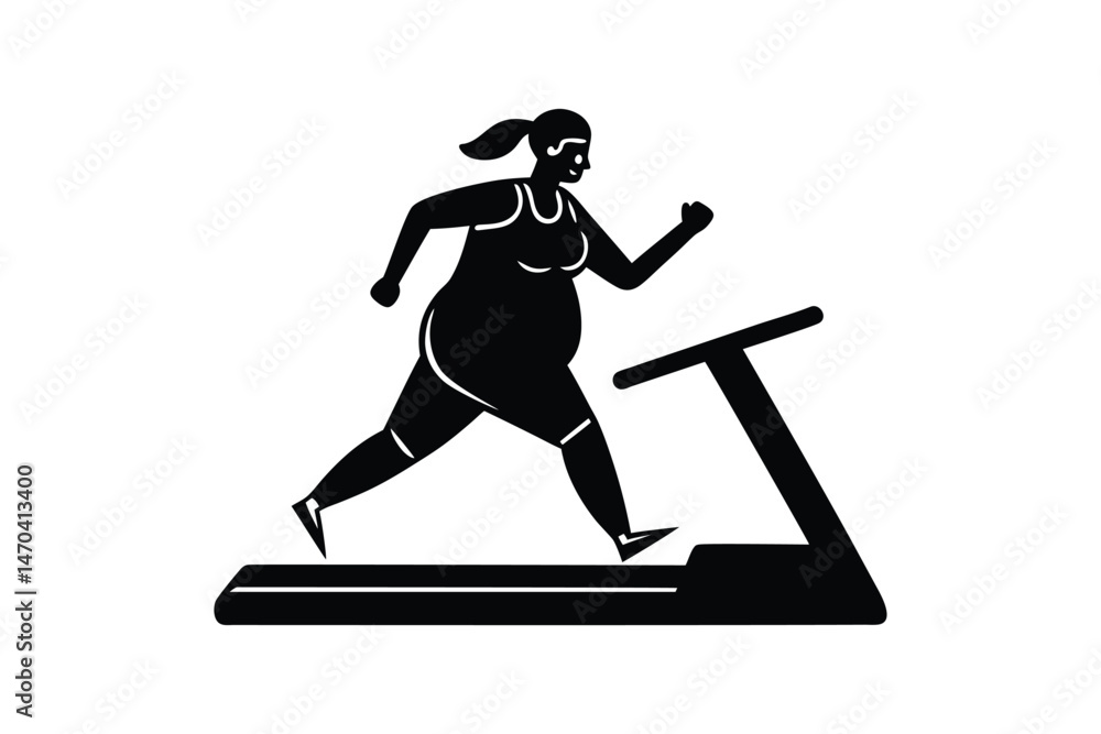 Cartoon of a Man Running on a Treadmill Vector Design for Fitness and Health Cartoon of a Man Running on a Treadmill Vector Design for Fitness and Health