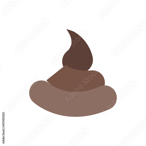Illustration of a brown pile of poop with three distinct layers on a white background, simple design style