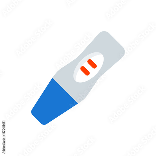 Illustration of a positive pregnancy test with two red lines on a white background indicating pregnancy
