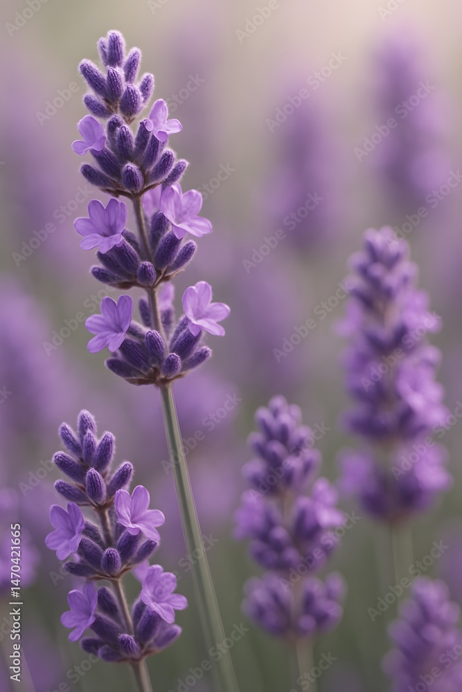 Close-Up of Lavender Flowers in Bloom – Soft Focus Macro Shot with Purple Petals and Clean Background Close-Up of Lavender Flowers in Bloom – Soft Focus Macro Shot with Purple Petals and Clean Background