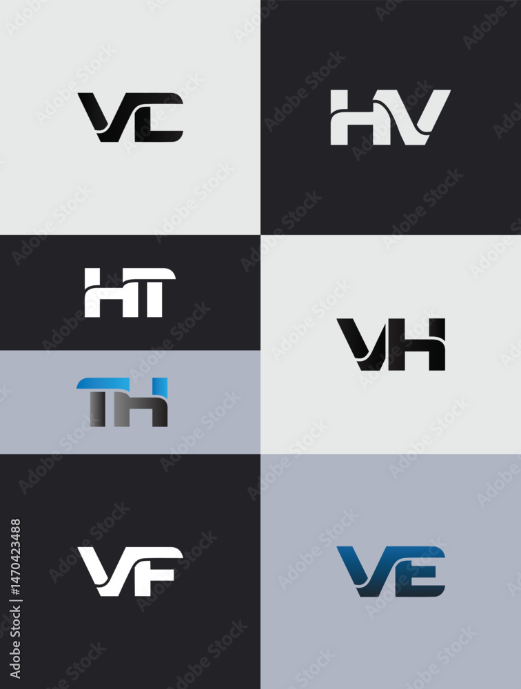 Initial letter logo vector template collection creative logo designs typography set for business identity and branding purposes Initial letter logo vector template collection creative logo designs typography set for business identity and branding purposes