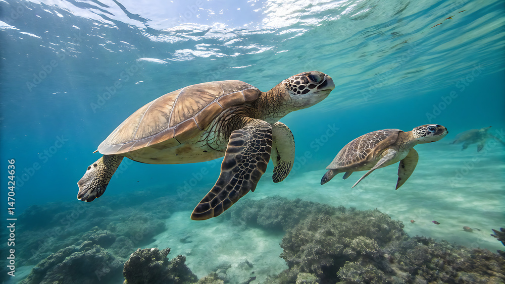 Obraz premium Chelonia mydas -Green sea turtle from the island of Cyprus