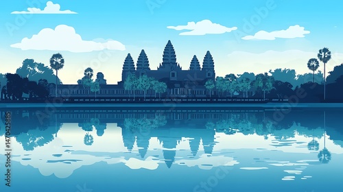 Angkor Wat Sunrise Reflection.