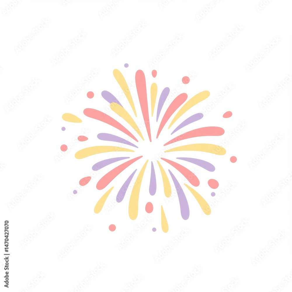 Obraz premium Pastel Fireworks Illustration Design