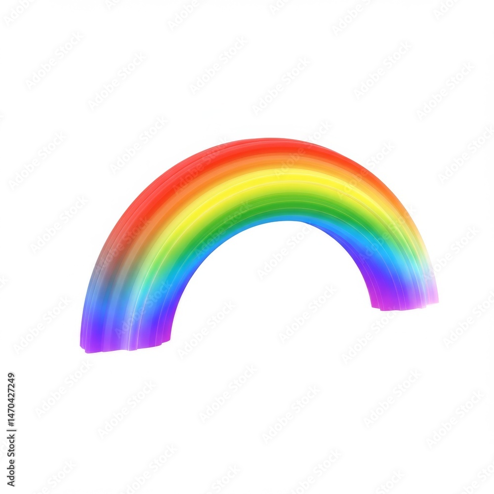 Vibrant Rainbow Arc on White Background Vibrant Rainbow Arc on White Background