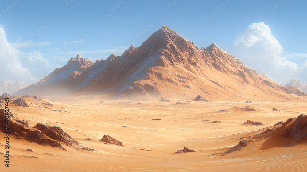 Naklejka premium Desert mountain landscape view