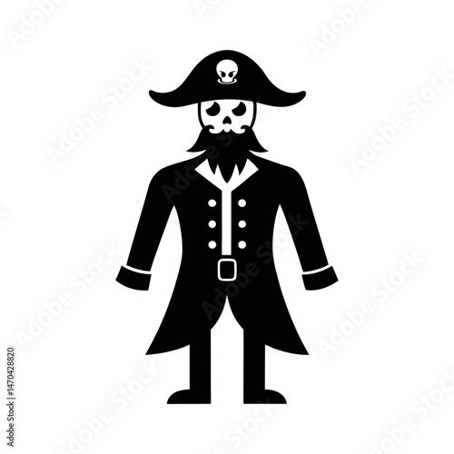 Pirate Attire Silhouette Black Vector Costume Art