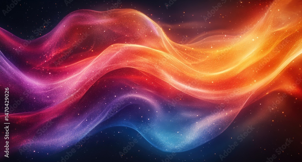 Fototapeta premium Vibrant abstract design with flowing, colorful waves.