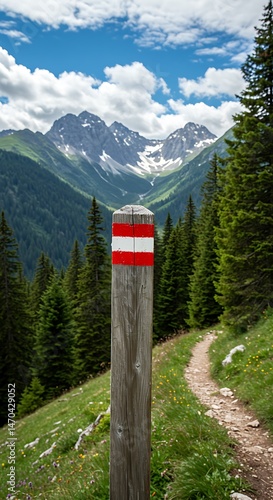 Wallpaper Mural Alpine Vista: Trail's Promise AI Generated Torontodigital.ca