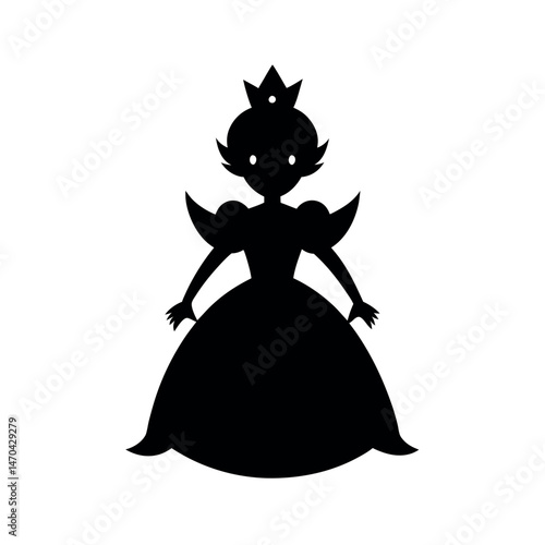 Elegant Prince Attire Silhouette Vector Illustration