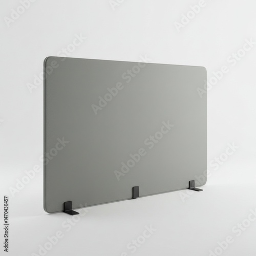 Grey Fabric Room Divider with Black Stand