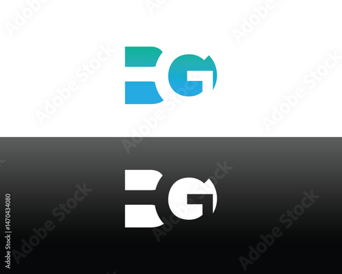 Abstract BG logo vector template modern design with gradient blue green colors professional and clean brand identity for company and business